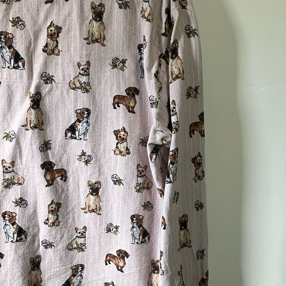 PJ Salvage Dog Print Flannel Pajama Top Sz Med - Picture 7 of 9
